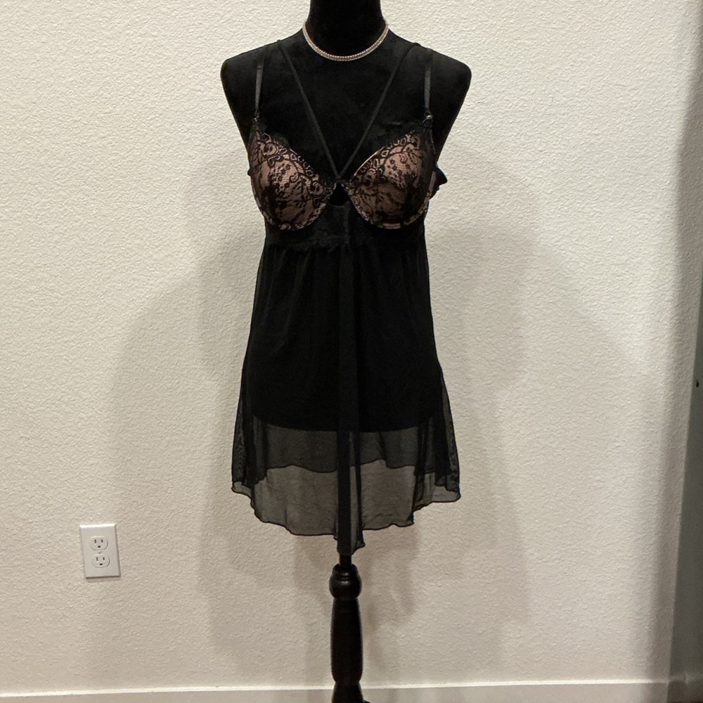Rue21 Black and Brown babydoll Chemise